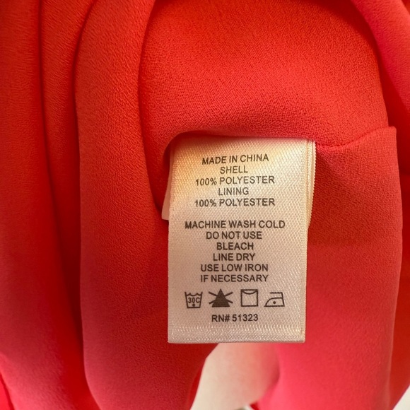 NWT 1.State Flutter Sleeve Mini Dress Coral Smocked Neck & Waist Women’s Small - Picture 7 of 10